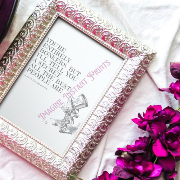 Alice in Wonderland Mad Hatter artwork print crazy bonkers funny quote - Picture 2 of 4